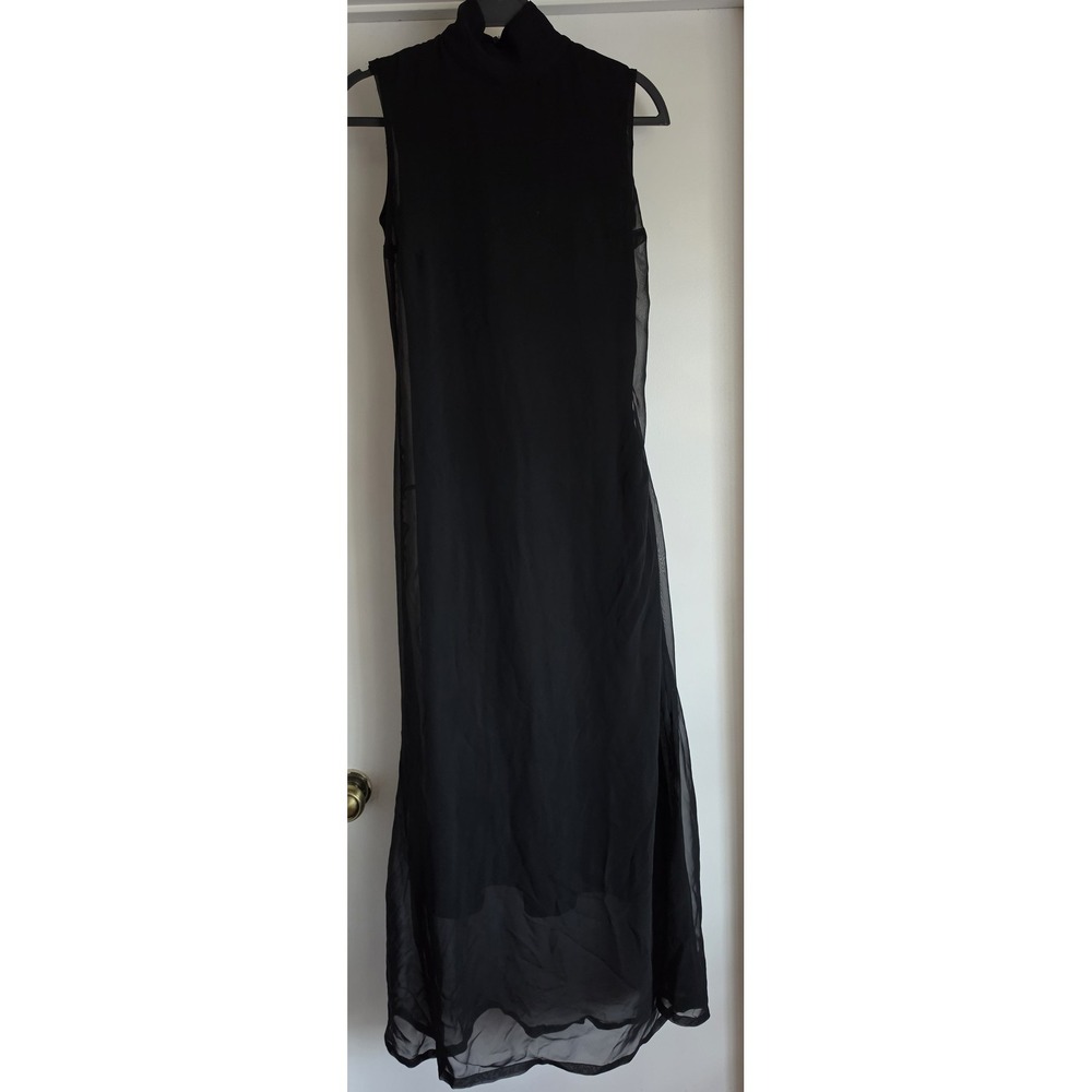 Dirk Bikkembergs Maxi Dress Size 42 Sleeveless Black Solid Minimalist Gown